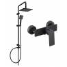 Mexen Tord surface-mounted shower set with rain shower and Alexa shower mixer, black - 71240200-70