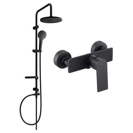 Mexen Erik surface-mounted shower set with a rainmaker and mixer tap Alexa, Black - 71240205-70