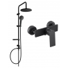 Mexen Alexa Erik exposed shower set with rain showerhead and shower faucet, black - 71240205-70