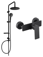 Mexen Alexa Erik exposed shower set with rain showerhead and shower faucet, black - 71240205-70