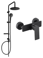Mexen Erik exposed shower set with rain shower and Alexa shower mixer, black - 71240205-70
