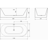 Mexen Mia freestanding corner bathtub left 67 x 31 inches, white, chrome overflow - 52691708000L-01