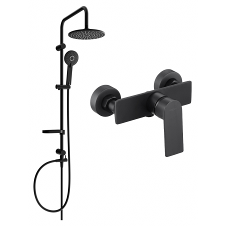 Mexen Carl surface-mounted shower set with a rainmaker and mixer tap Alexa, Black - 71240240-70