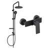 Mexen Alexa Carl exposed shower set with showerhead and shower faucet, black - 71240240-70