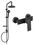 Mexen Alexa Carl exposed shower set with showerhead and shower faucet, black - 71240240-70
