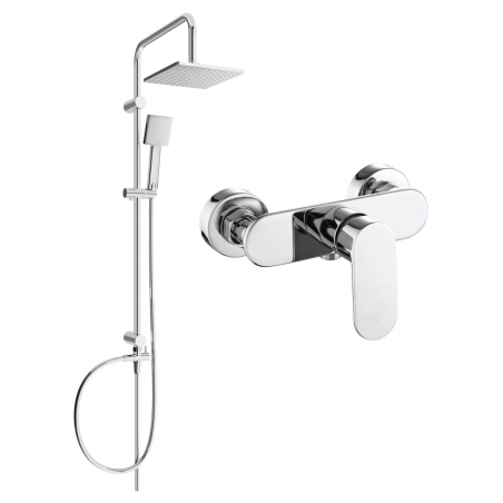 Mexen Milo Tord Surface-Mounted Shower Set with Rain Showerhead and Shower Faucet, Chrome - 71340200-00