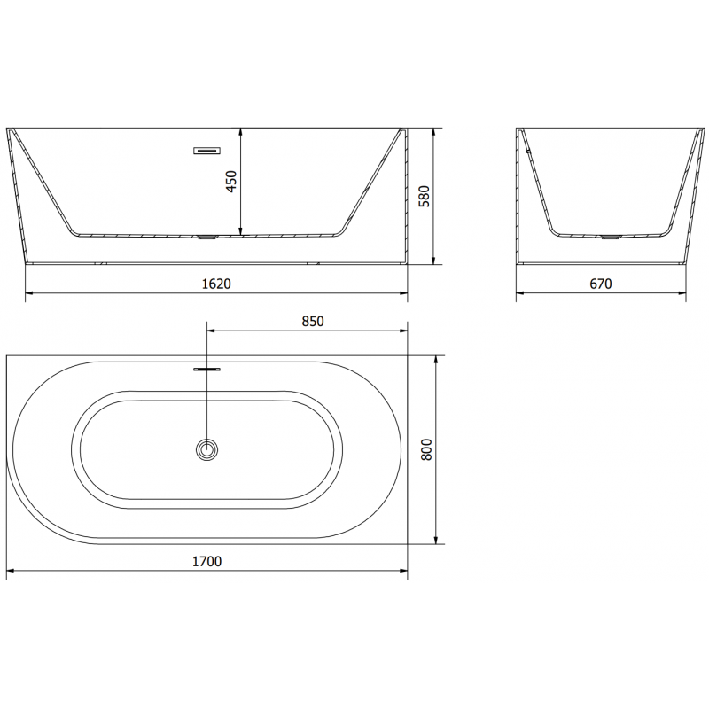 Mexen Mia freestanding corner bathtub right 170 x 80 cm, white, brushed copper overflow - 52691708000P-65