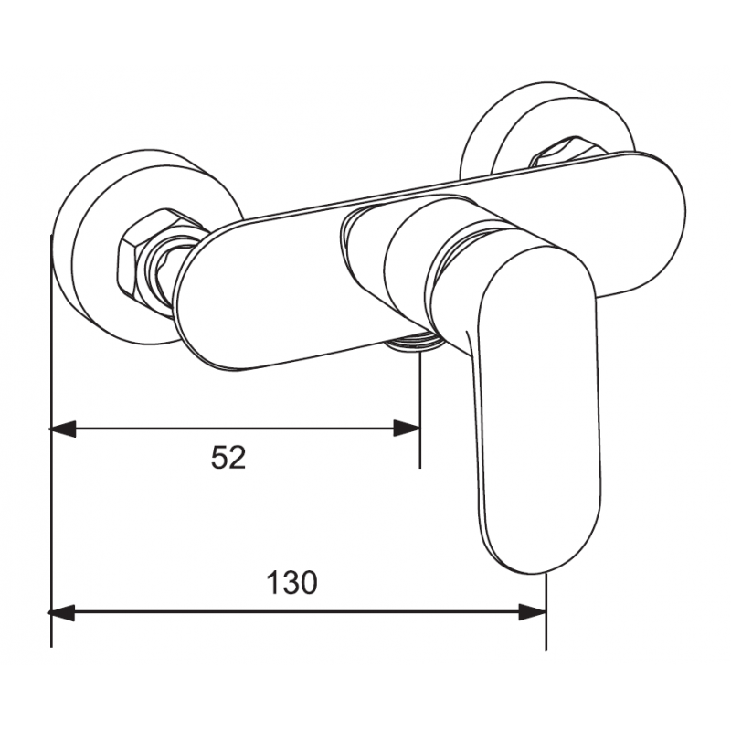 Mexen Milo Erik exposed shower set with rain showerhead and shower faucet, chrome - 71340205-00