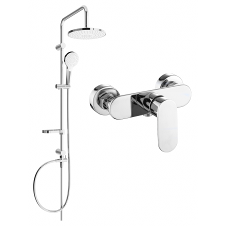 Mexen Milo Erik exposed shower set with rain showerhead and shower faucet, chrome - 71340205-00