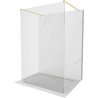 Mexen Kioto freestanding shower wall 180 x 200 cm, transparent 8 mm, brushed gold - 800-180-002-55-00