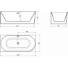 Mexen Mia Free-standing Corner Bathtub Left 180 x 80 cm, White, Chrome Drain - 52691808000L-01