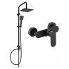 Mexen Milo Tord surface-mounted shower set with rain shower and shower faucet, black - 71340200-70