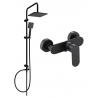 Mexen Tord exposed shower set with rain shower and Milo shower tap, black - 71340200-70