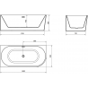Mexen Mia left corner freestanding bathtub 180 x 80 cm, white/black, chrome overflow - 52691808075L-01
