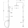 Mexen Erik surface-mounted shower set with a rainmaker and mixer tap Milo, Black - 71340205-70
