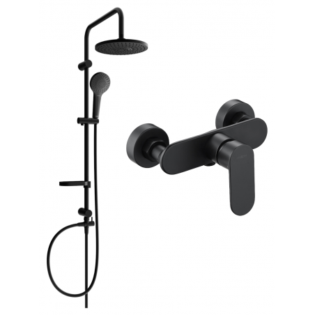 Mexen Erik surface-mounted shower set with a rainmaker and mixer tap Milo, Black - 71340205-70