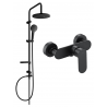 Mexen Milo Erik surface-mounted shower set with overhead shower and shower mixer, black - 71340205-70