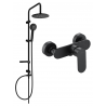 Mexen Carl exposed shower set with showerhead and Milo shower mixer, black - 71340240-70