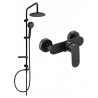 Mexen Milo Carl Surface-Mounted Shower Set with Rain Shower and Shower Faucet, Black - 71340240-70