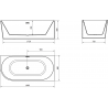 Mexen Mia freestanding right corner bath 180 x 80 cm, white, black overflow - 52691808000P-70