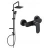 Mexen Milo Sven exposed shower set with rain shower and shower mixer, black - 71340262-70