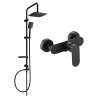 Mexen Sven exposed shower set with rain shower and Milo shower tap, black - 71340262-70