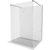 Mexen Kioto freestanding shower wall 110 x 200 cm, transparent 8 mm, brushed gun gray - 800-110-002-66-00
