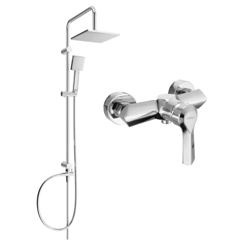 Mexen Sabre Tord exposed shower set with rain shower head and shower faucet, chrome - 72140200-00