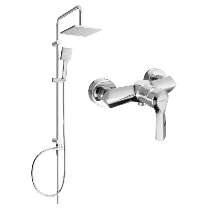 Mexen Tord surface-mounted shower set with a rainmaker and mixer tap Sabre, Chrome - 72140200-00