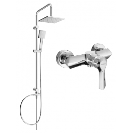 Mexen Tord exposed shower set with overhead shower and Sabre shower mixer, chrome - 72140200-00