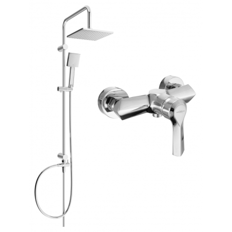 Mexen Tord surface-mounted shower set with a rainmaker and mixer tap Sabre, Chrome - 72140200-00