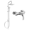 Mexen Tord exposed shower set with overhead shower and Sabre shower mixer, chrome - 72140200-00