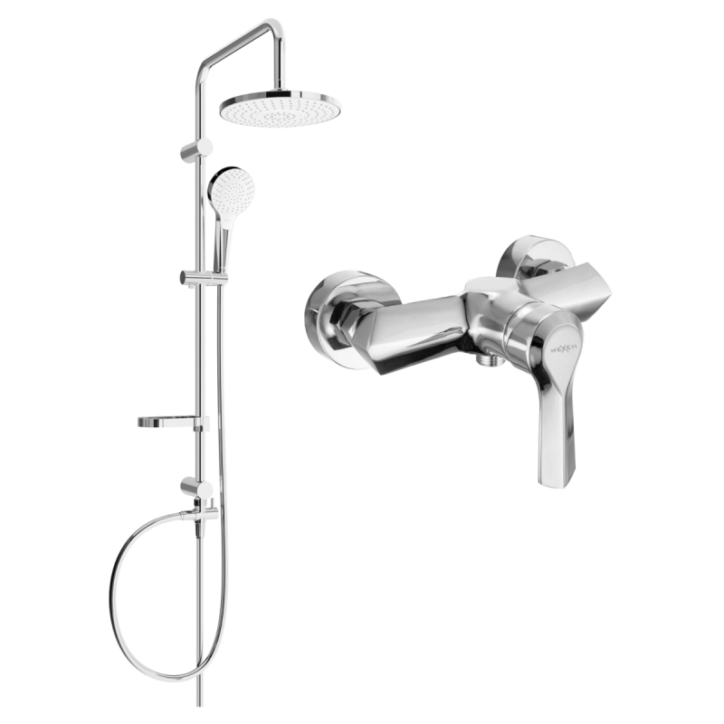 Mexen Sabre Erik surface-mounted shower set with rain shower and shower mixer, chrome - 72140205-00