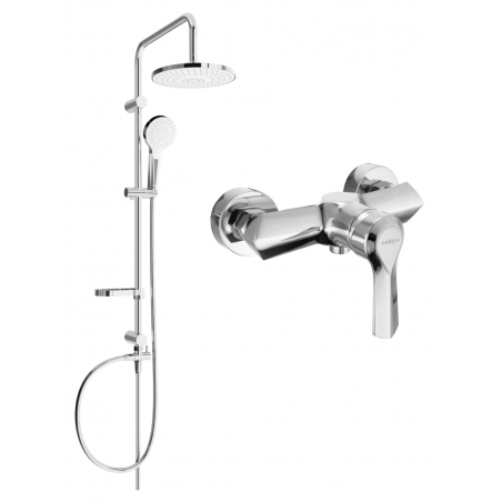 Mexen Erik exposed shower set with rain shower and Sabre shower mixer, chrome - 72140205-00