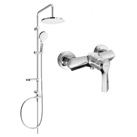 Mexen Sabre Erik surface-mounted shower set with rain shower and shower mixer, chrome - 72140205-00