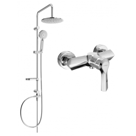 Mexen Sabre Carl surface-mounted shower set with rain shower and shower faucet, chrome - 72140240-00