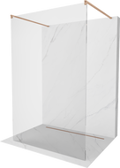 Mexen Kioto freestanding shower wall 140 x 200 cm, transparent 8 mm, brushed copper - 800-140-002-65-00