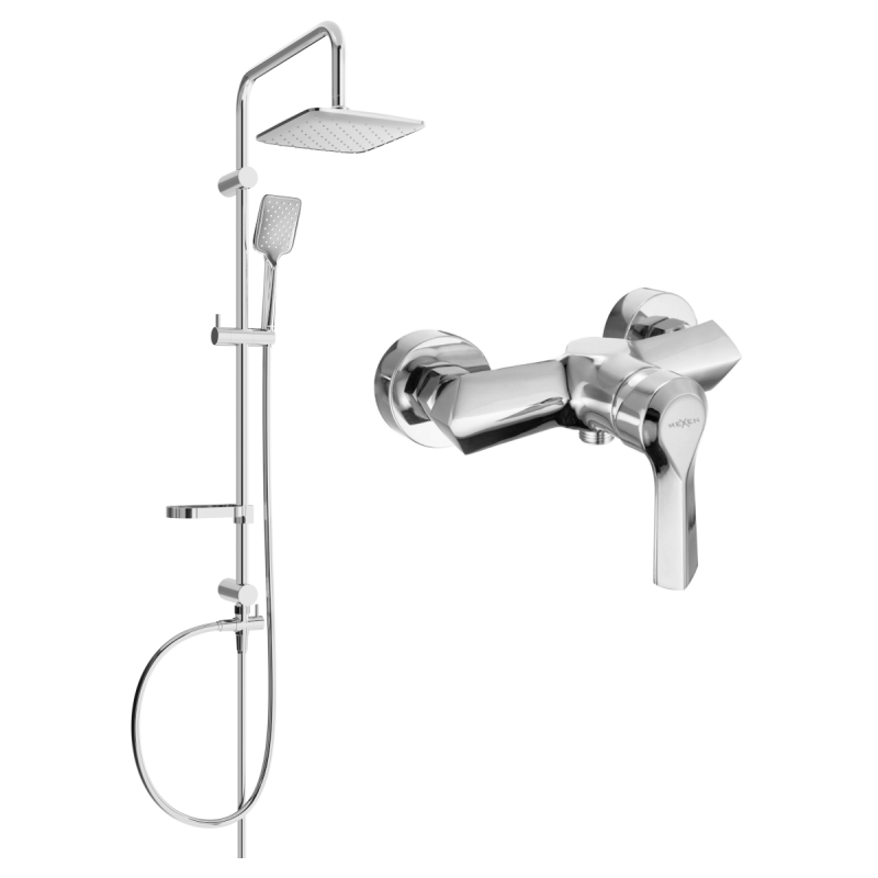 Mexen Sabre Sven exposed shower set with rain shower and shower mixer, chrome - 72140262-00