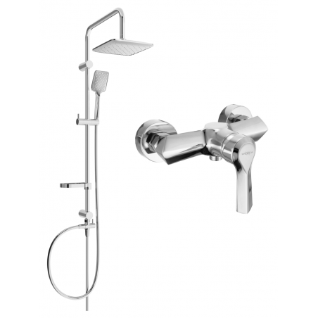 Mexen Sven exposed shower set with rain shower and Sabre shower mixer, chrome - 72140262-00