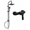 Mexen Tord exposed shower set with rainshower and Sabre shower mixer, black - 72140200-70