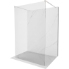 Mexen Kioto Free-Standing Shower Wall 145 x 200 cm, Transparent 8 mm, Brushed Nickel - 800-145-002-97-00