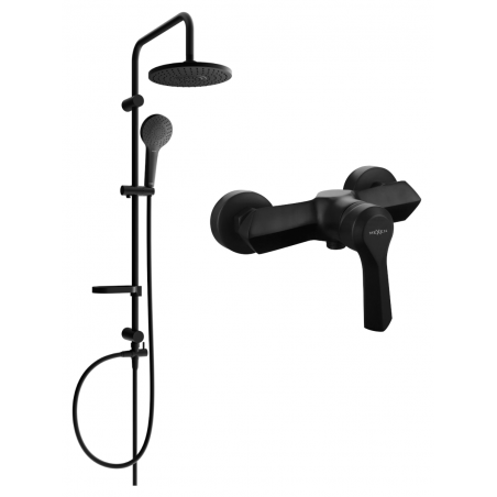 Mexen Sabre Erik overhead shower set with rain shower and shower mixer, black - 72140205-70