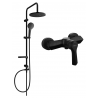 Mexen Erik exposed shower set with overhead shower and Sabre shower mixer, black - 72140205-70