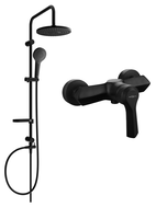 Mexen Sabre Erik overhead shower set with rain shower and shower mixer, black - 72140205-70