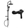 Mexen Sabre Carl surface-mounted shower set with rain shower and shower faucet, black - 72140240-70