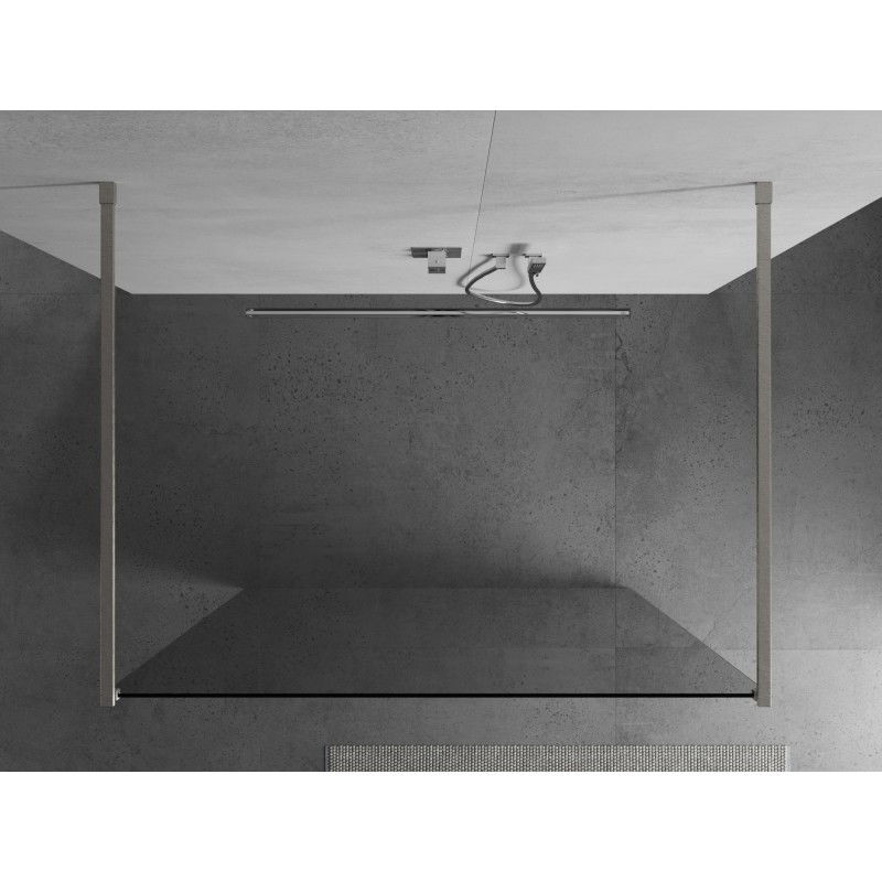 Mexen Kioto freestanding shower screen 170 x 200 cm, transparent 8 mm, brushed nickel - 800-170-002-97-00