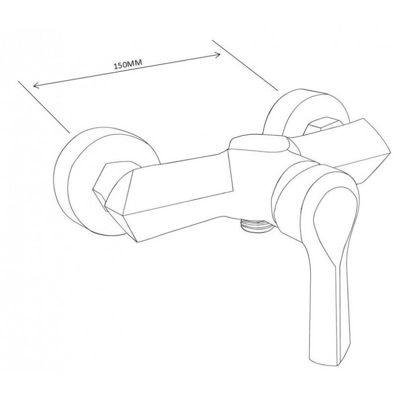 Mexen Sven exposed shower set with shower head and Sabre shower mixer, black - 72140262-70