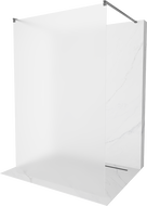 Mexen Kioto Freestanding Shower Wall 120 x 200 cm, Frosted 8 mm, Brushed Gun Gray - 800-120-002-66-30