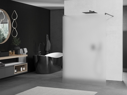 Mexen Kioto Freestanding Shower Wall 120 x 200 cm, Frosted 8 mm, Brushed Gun Gray - 800-120-002-66-30