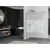 Mexen Kioto Walk-in Shower Wall 130 x 200 cm, White Pattern 8 mm, Brushed Gun Gray - 800-130-101-66-85